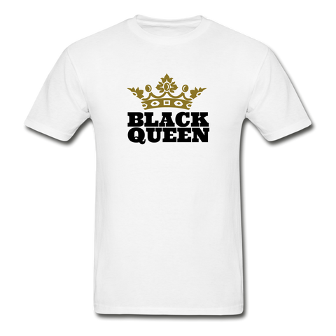 Black Queen Adult T-Shirt - white