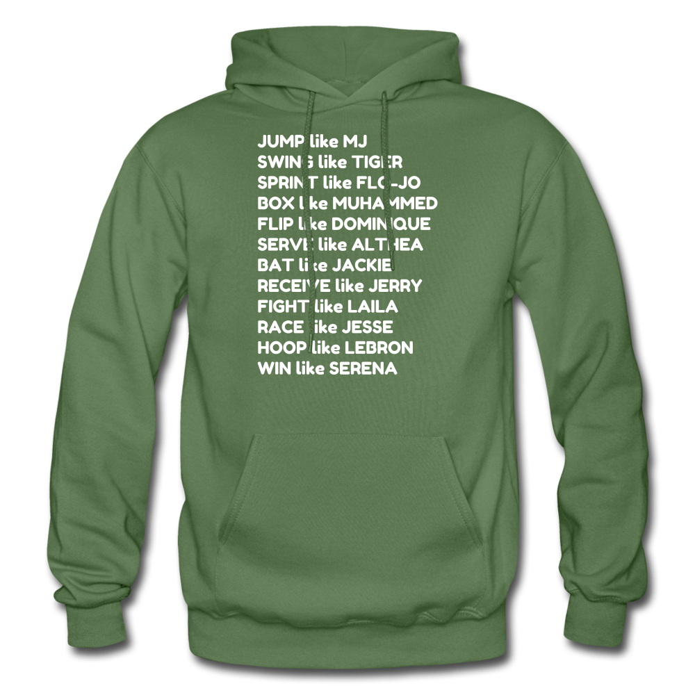 Black Excellence in Sports Adult Hoodie - military green