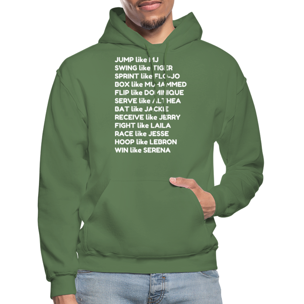 Black Excellence in Sports Adult Hoodie - military green