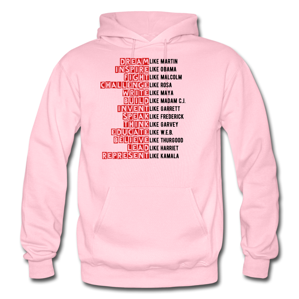 Black Excellence In History Adult Hoodie - light pink