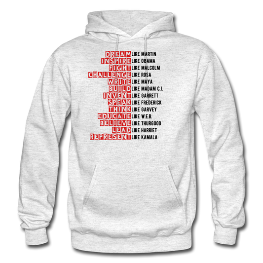 Black Excellence In History Adult Hoodie - light heather gray