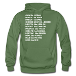 Black Excellence in The Arts & Business Adult Hoodie - military green