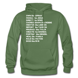 Black Excellence in The Arts & Business Adult Hoodie - military green