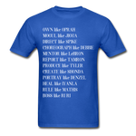 Black Excellence in The Arts & Business Adult T-Shirt - royal blue