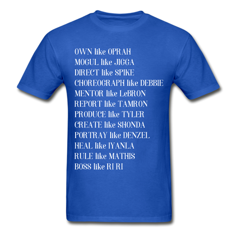 Black Excellence in The Arts & Business Adult T-Shirt - royal blue