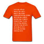 Black Excellence in The Arts & Business Adult T-Shirt - orange