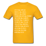 Black Excellence in The Arts & Business Adult T-Shirt - gold