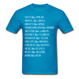 Black Excellence in The Arts & Business Adult T-Shirt - turquoise