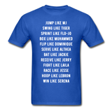 Black Excellence in Sports Adult T-Shirt - royal blue